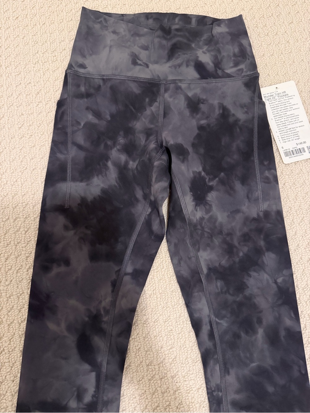 lululemon athletica Black & Charcoal Marbled High-Rise Leggings
